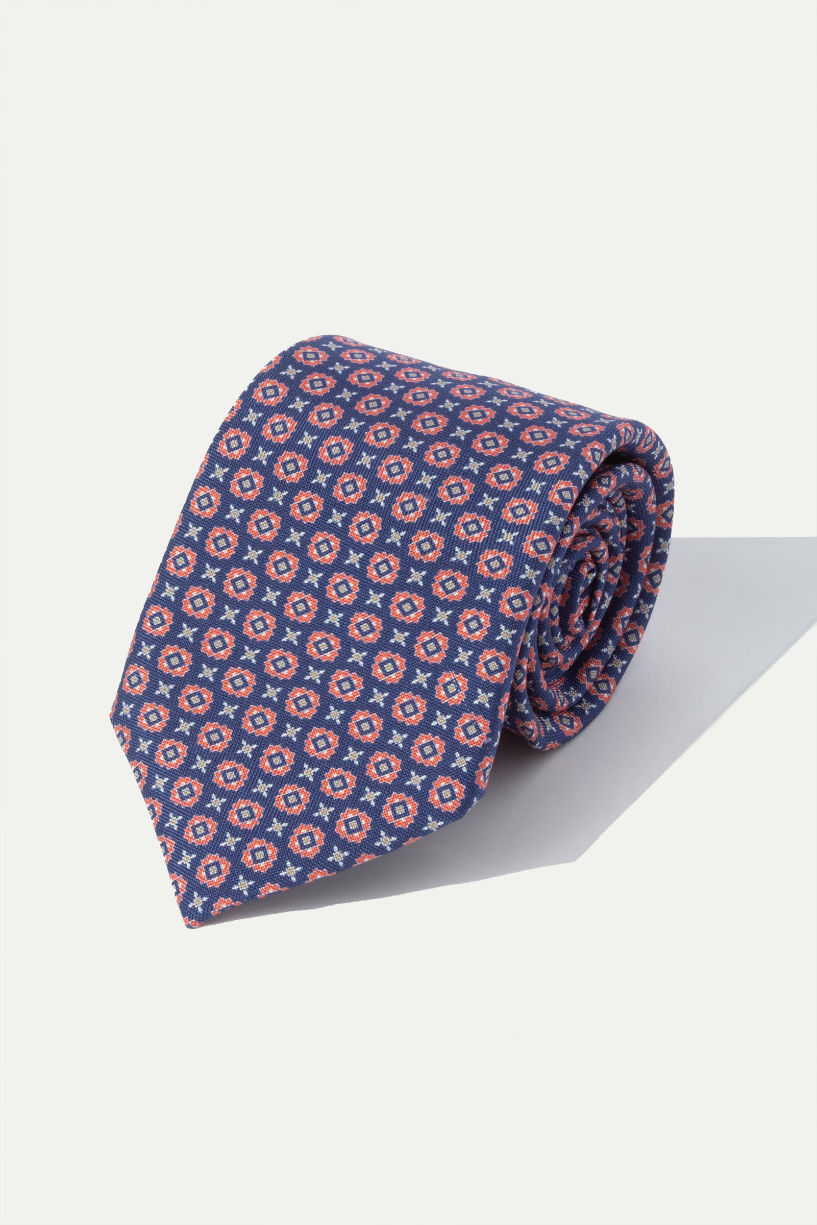 Cravate en soie légère bleue et rouge - Made In Italy