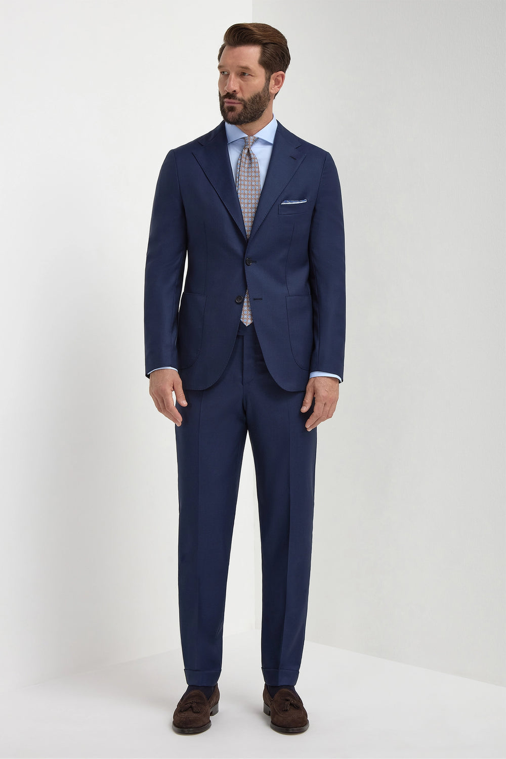 Blue birdseye suit Made in Italy - Main Image