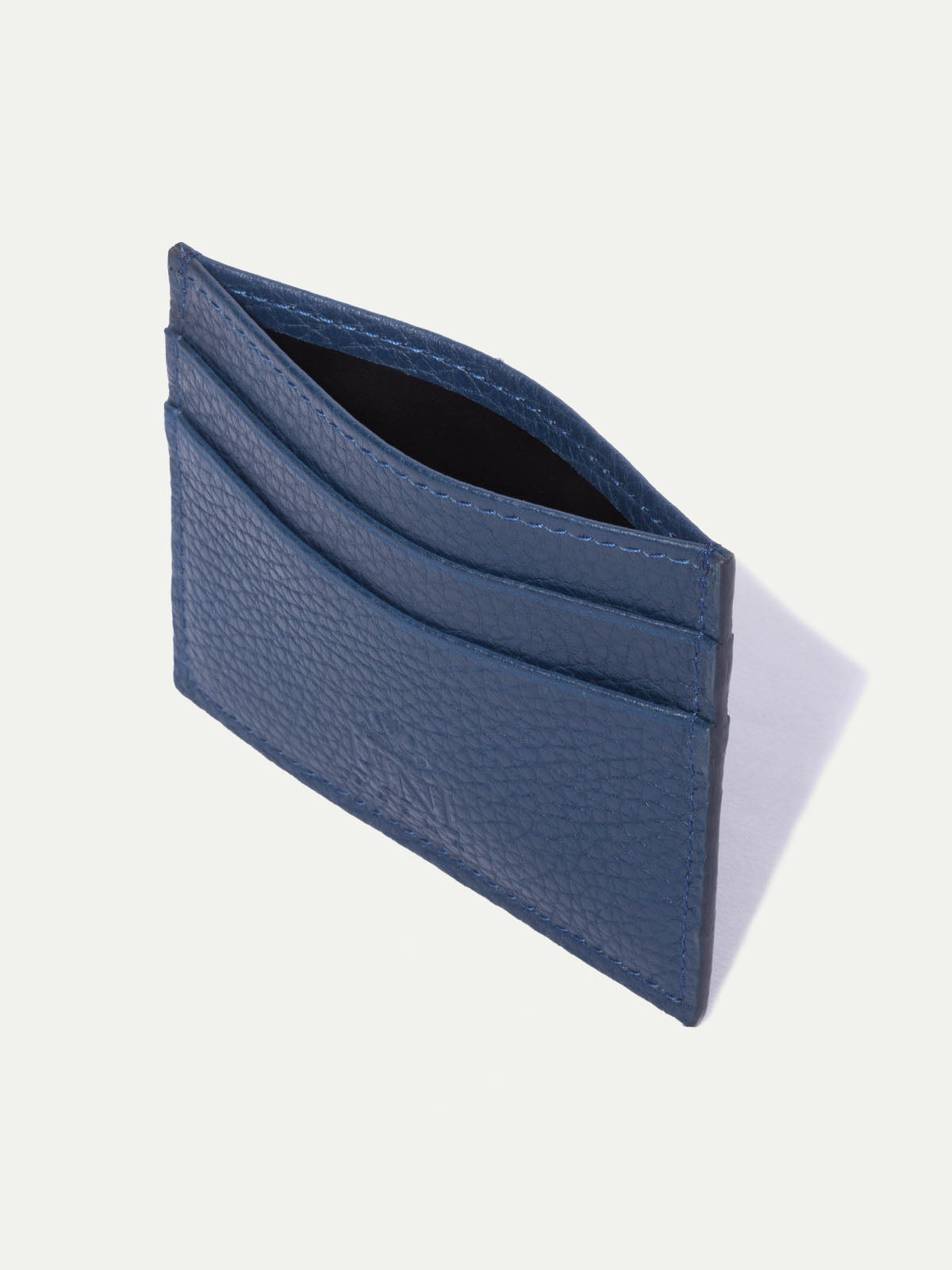 Porte-cartes en cuir bleu - Made in Italy