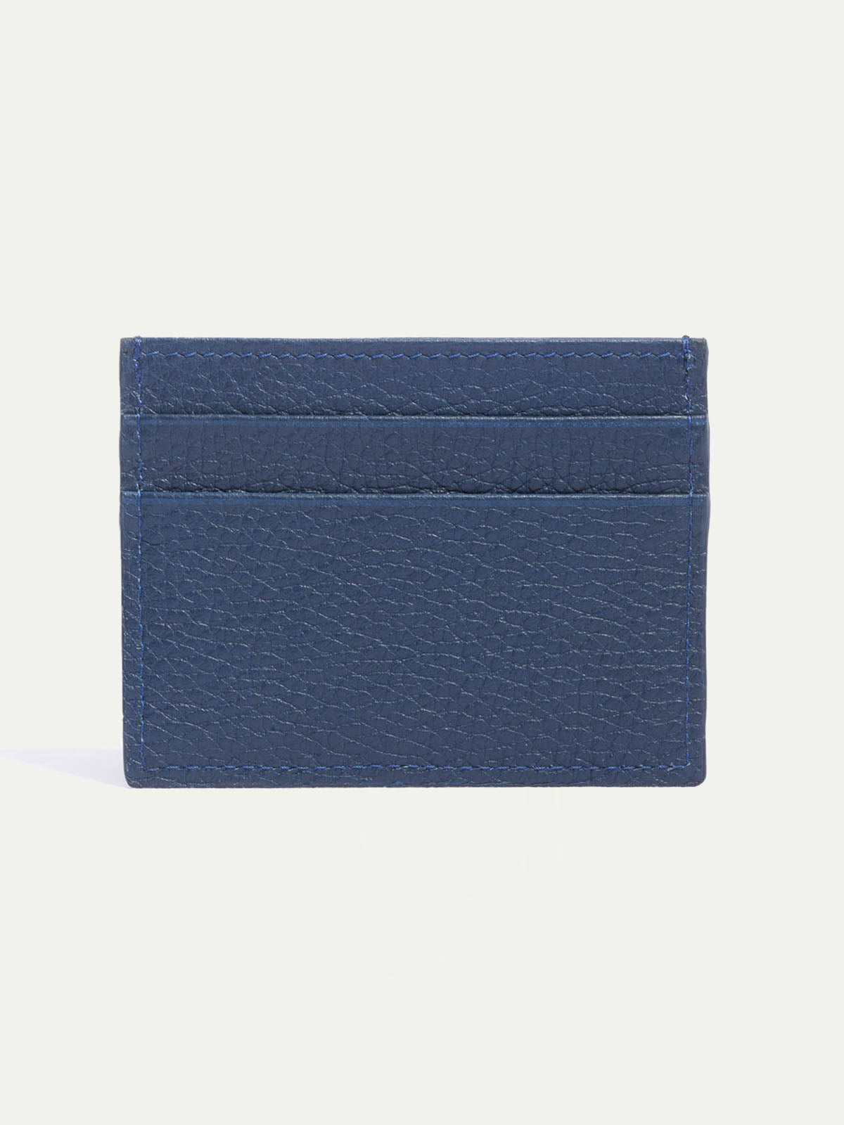 Blue leather card holder - Made in Italy