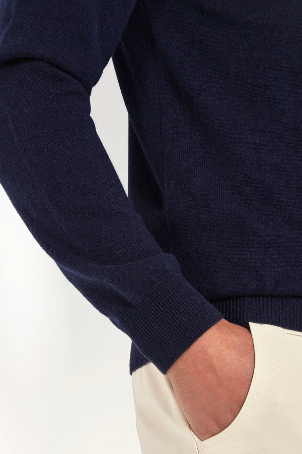 Blue cashmere round neck – Made in italy