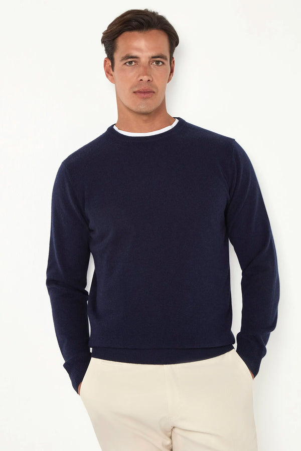 Blue cashmere round neck – Made in italy