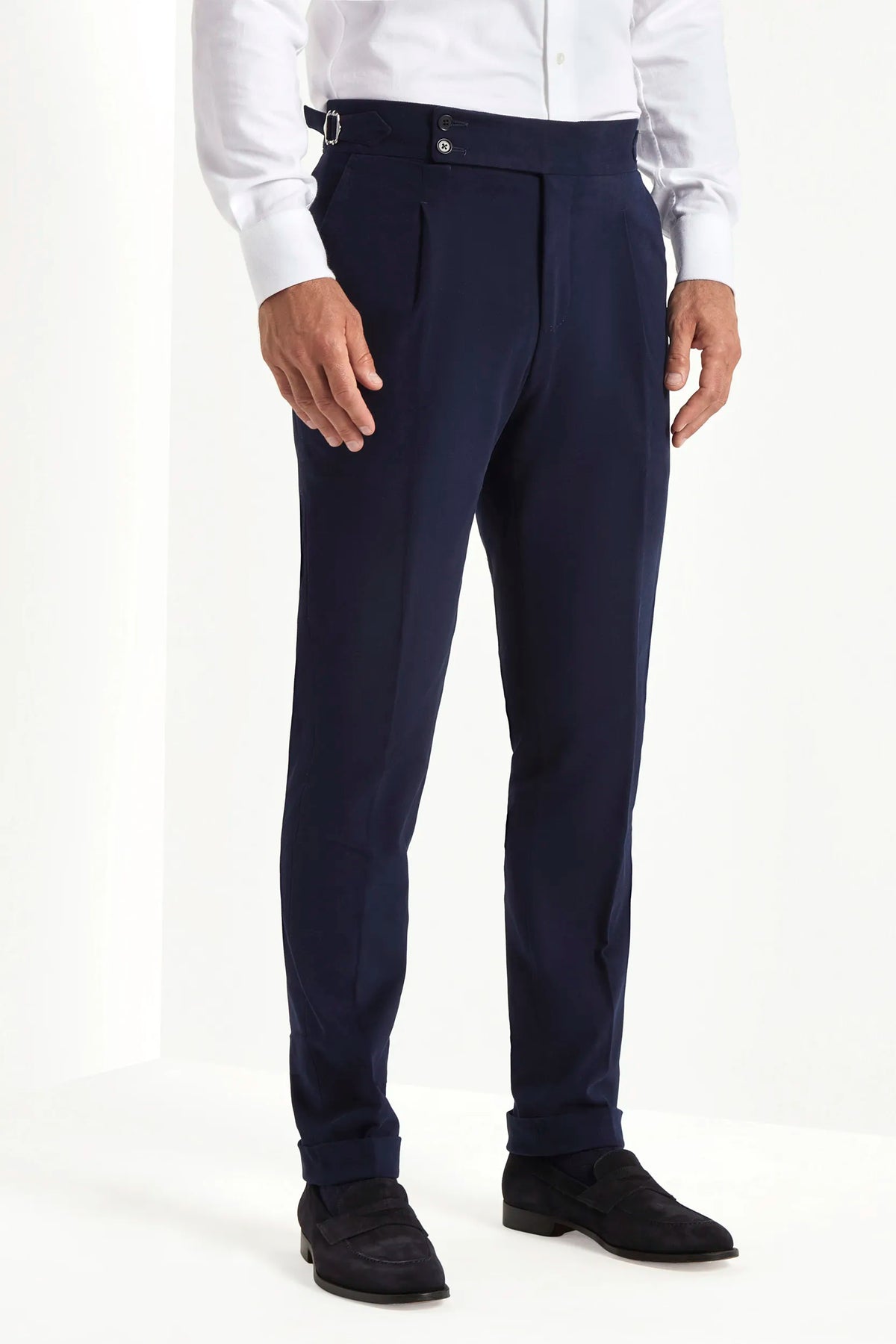 blue cotton trousers, men's cotton trousers, italian cotton trousers, blue tailored trousers, luxury men's trousers, elegant men's trousers, refined cotton trousers, tailored blue trousers, premium italian trousers, sophisticated men's trousers, timeless italian trousers, upscale men's trousers, classic blue trousers, italian craftsmanship trousers, premium men's cotton pants, refined italian trousers