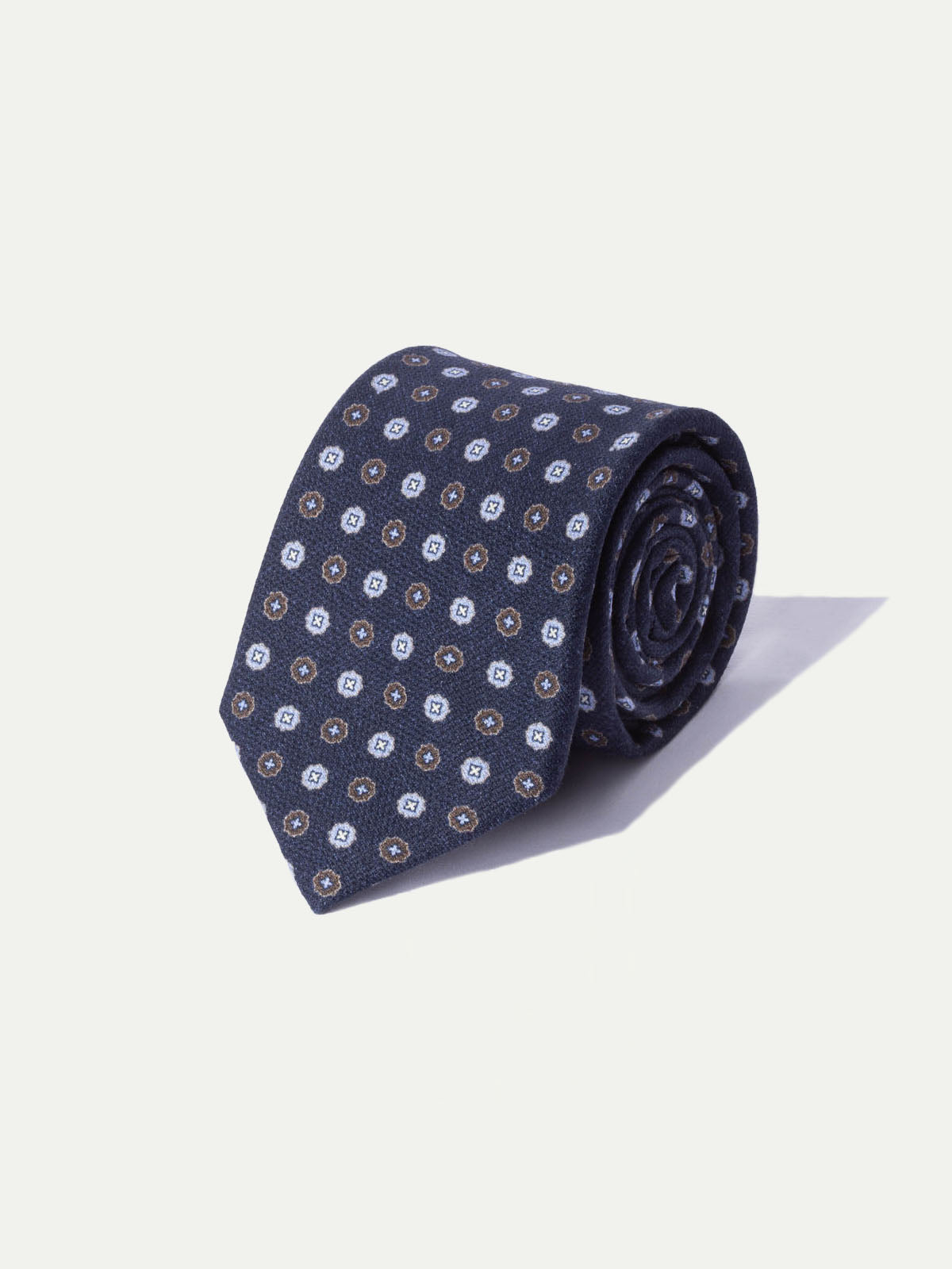 Blue fancy silk tie - Made In Italy