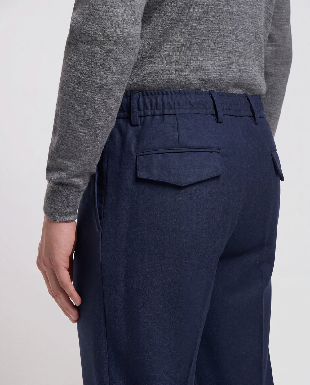 Pantaloni Como blu in flanella - Made in Italy