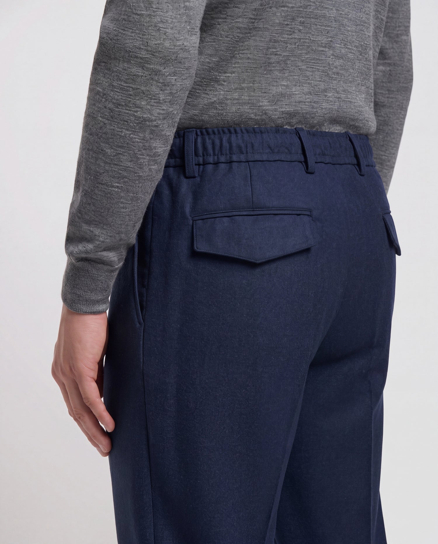 Blue flannel Como trousers - Made in Italy