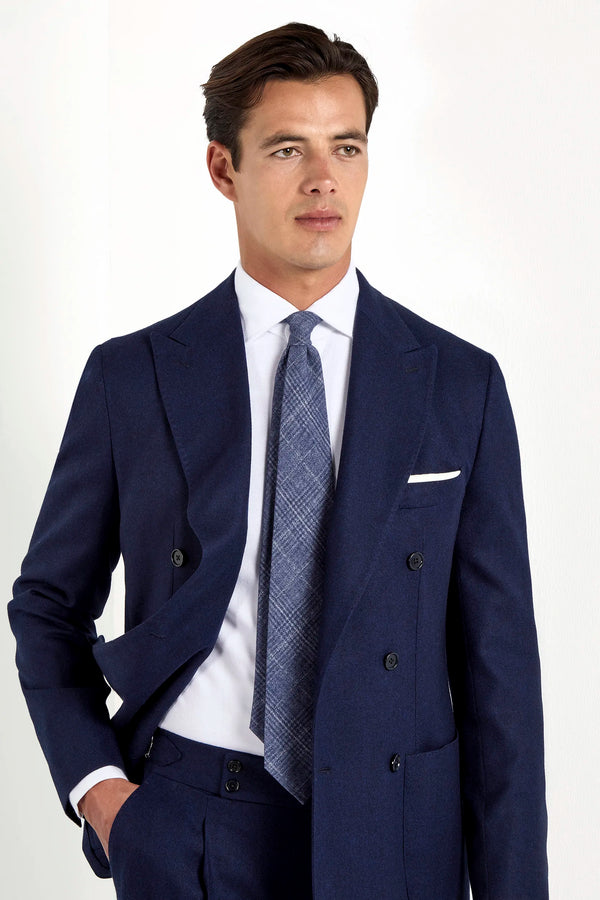 Giacca doppiopetto flanella blu - Made in Italy