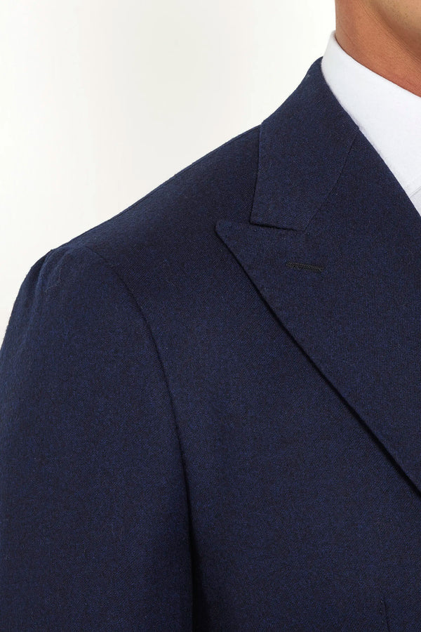 Giacca doppiopetto flanella blu - Made in Italy