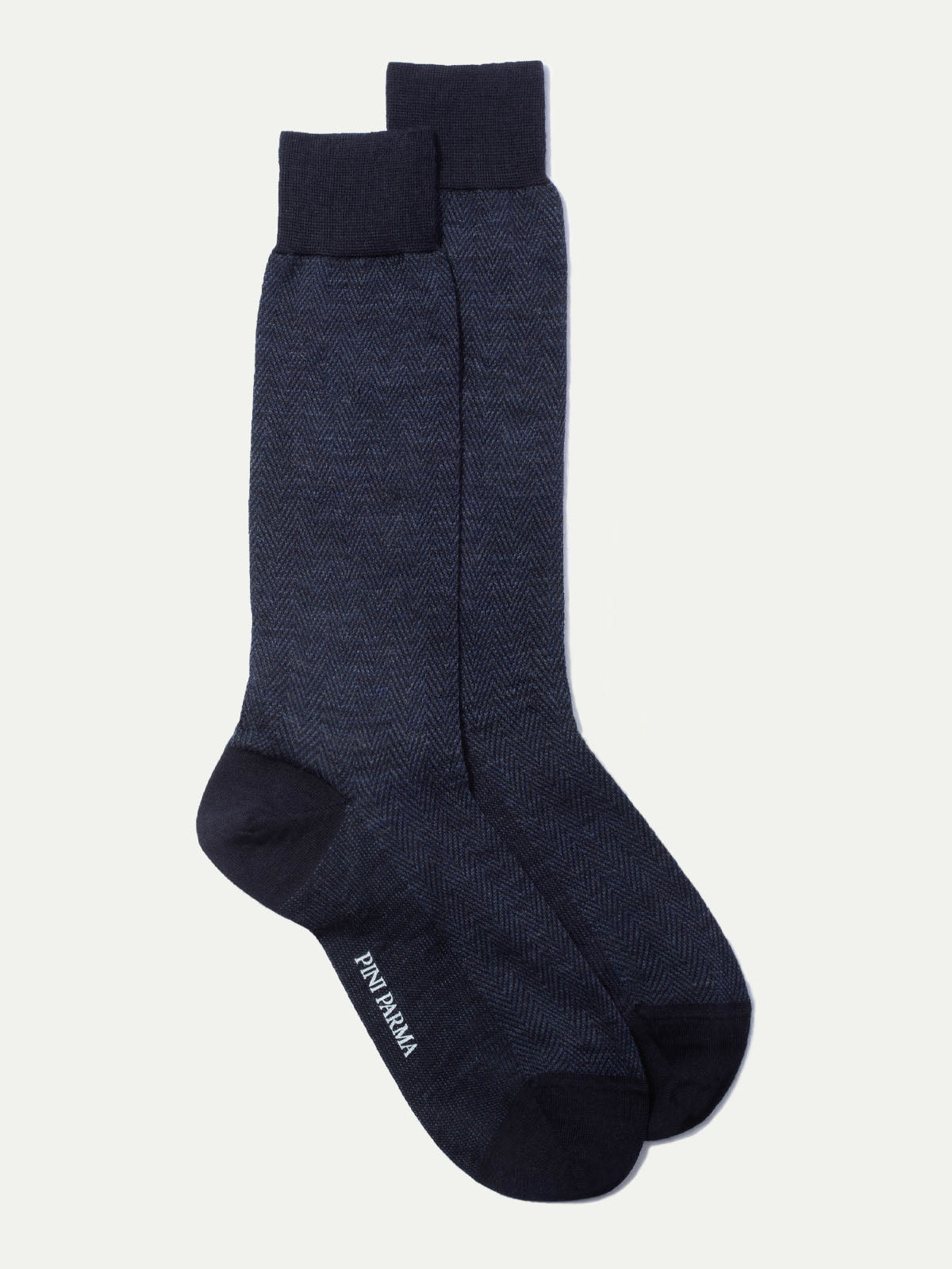 Blue herringbone short socks - Made in Italy