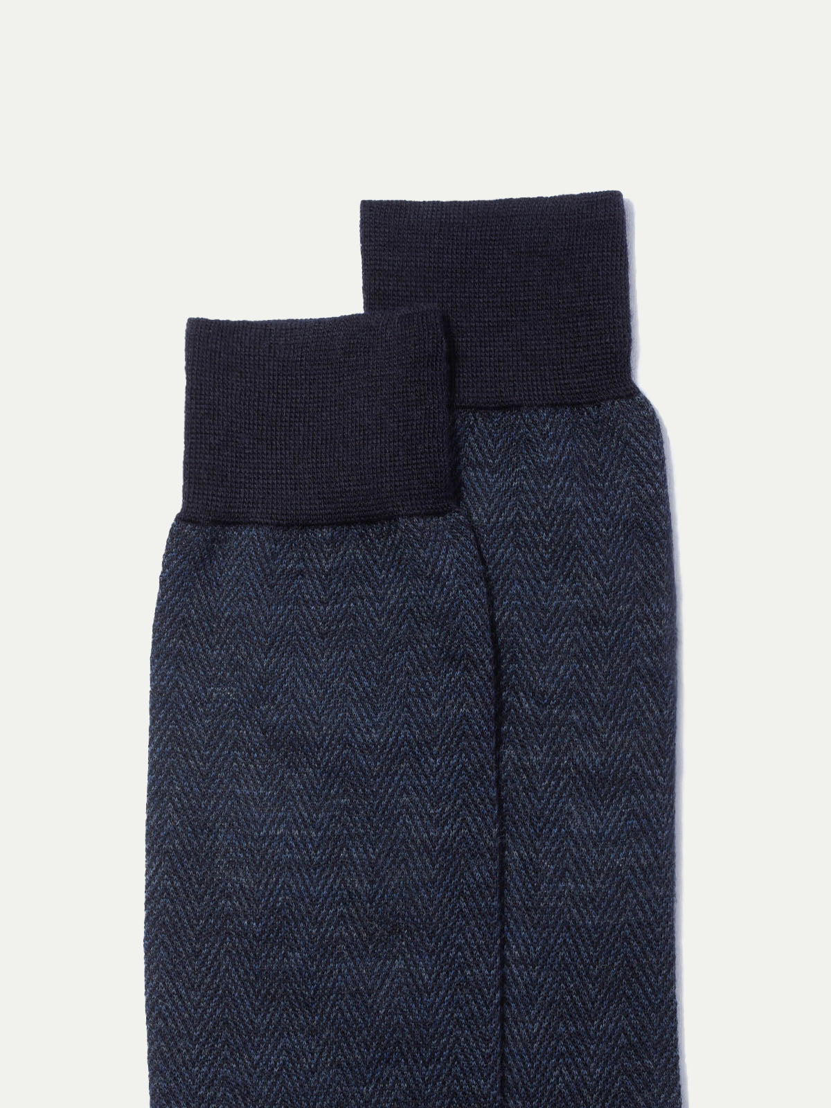 Blue herringbone short socks - Made in Italy