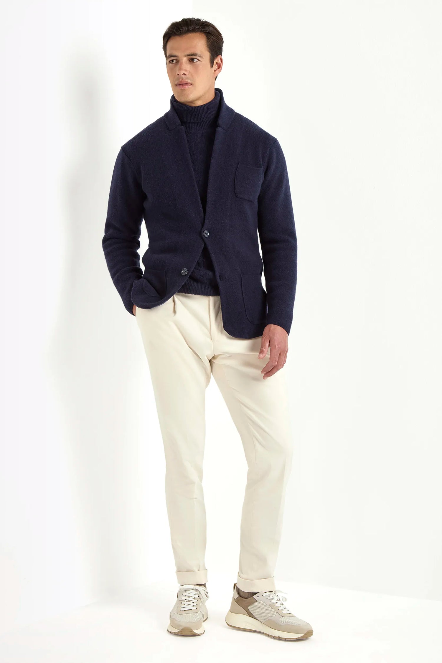 blue knitted jacket, men's knitted jacket, italian wool cashmere jacket, blue knit jacket, luxury men's jacket, elegant men's knitwear, refined knitted jacket, tailored blue jacket, premium italian jacket, sophisticated men's knitwear, timeless italian jacket, upscale men's jacket, classic blue knitwear, italian craftsmanship jacket, premium men's cashmere jacket, refined italian knit jacket