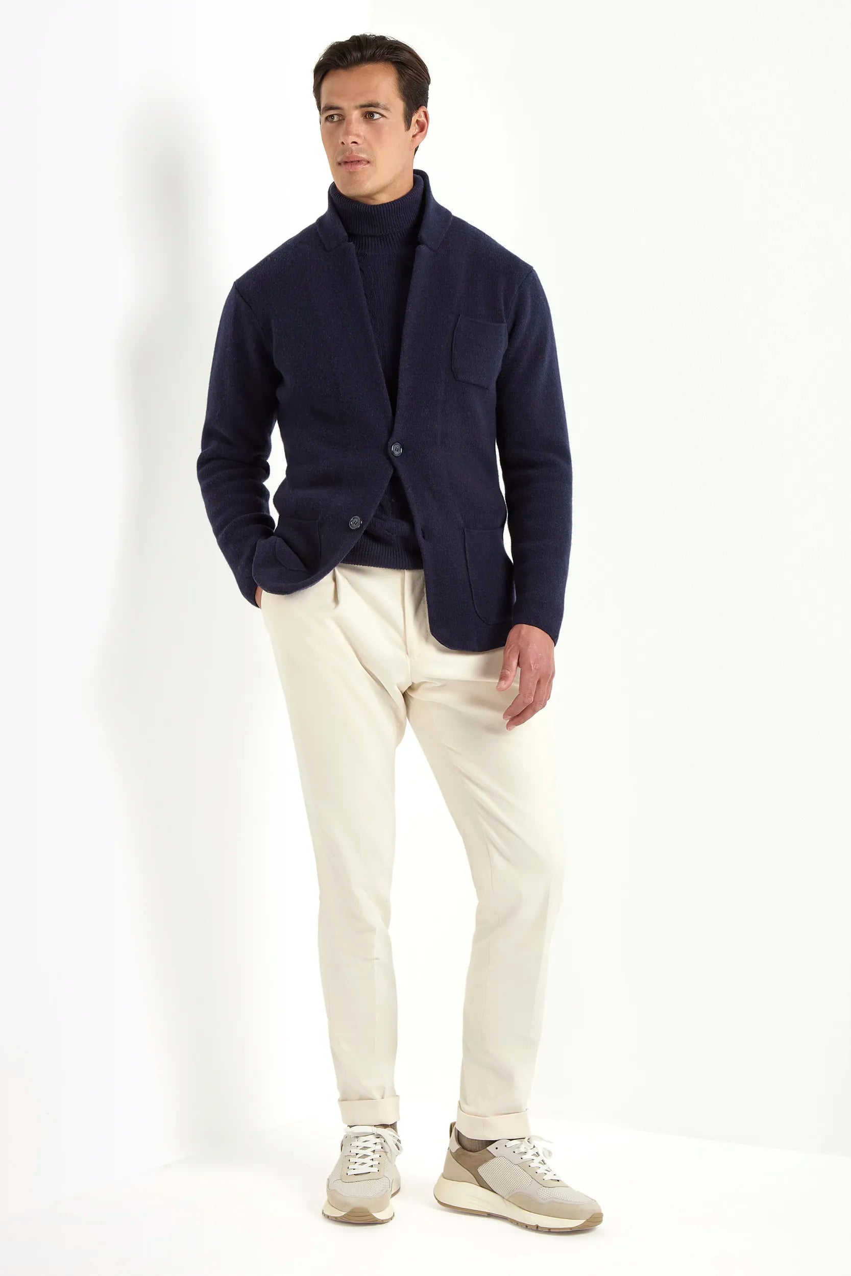 blue knitted jacket, men's knitted jacket, italian wool cashmere jacket, blue knit jacket, luxury men's jacket, elegant men's knitwear, refined knitted jacket, tailored blue jacket, premium italian jacket, sophisticated men's knitwear, timeless italian jacket, upscale men's jacket, classic blue knitwear, italian craftsmanship jacket, premium men's cashmere jacket, refined italian knit jacket