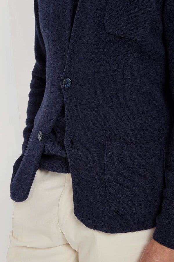 blue knitted jacket, men's knitted jacket, italian wool cashmere jacket, blue knit jacket, luxury men's jacket, elegant men's knitwear, refined knitted jacket, tailored blue jacket, premium italian jacket, sophisticated men's knitwear, timeless italian jacket, upscale men's jacket, classic blue knitwear, italian craftsmanship jacket, premium men's cashmere jacket, refined italian knit jacket