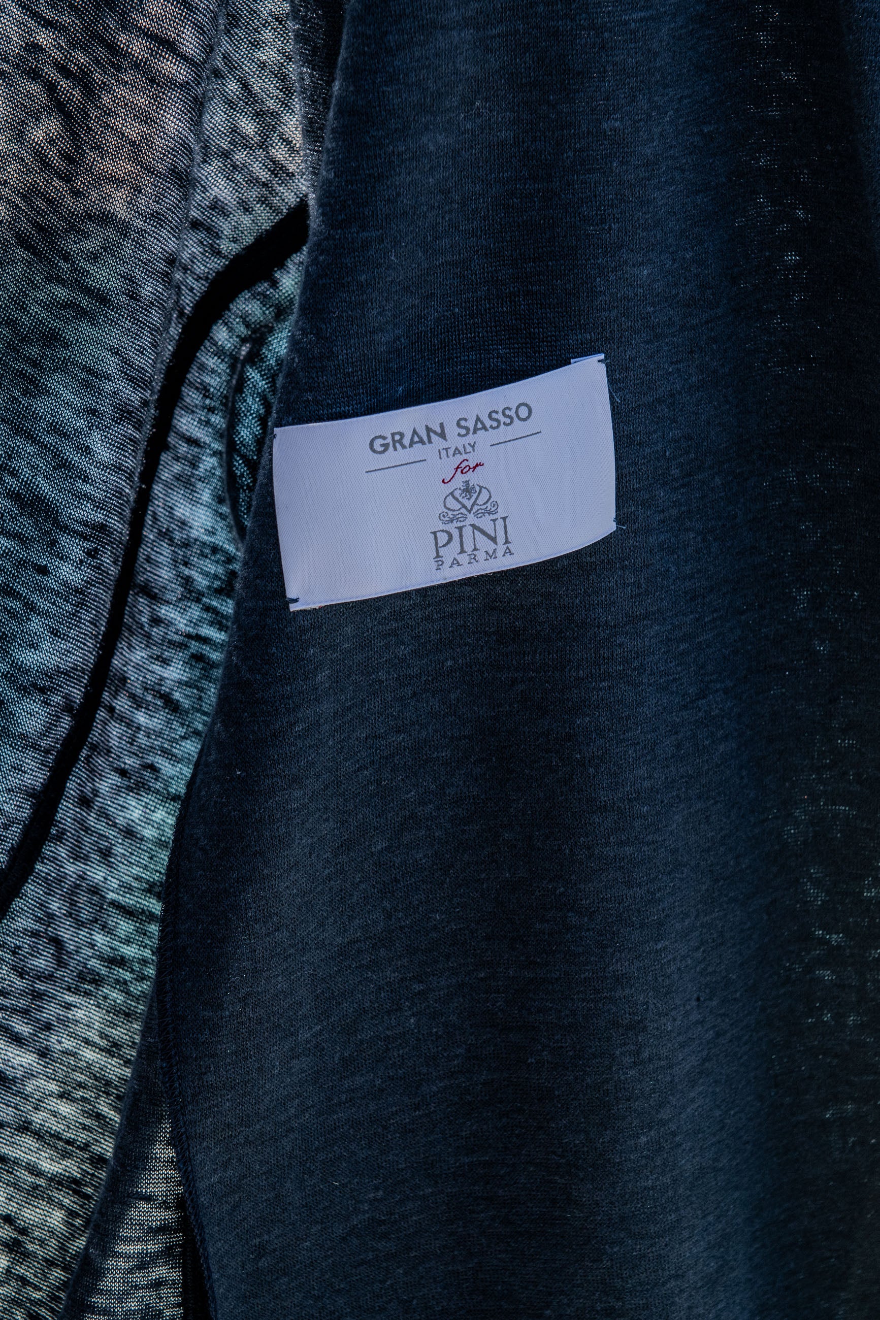 Veste tricotée en lin bleu - Made in Italy