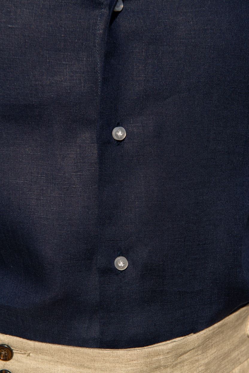 Yale Blue Linen Shirt