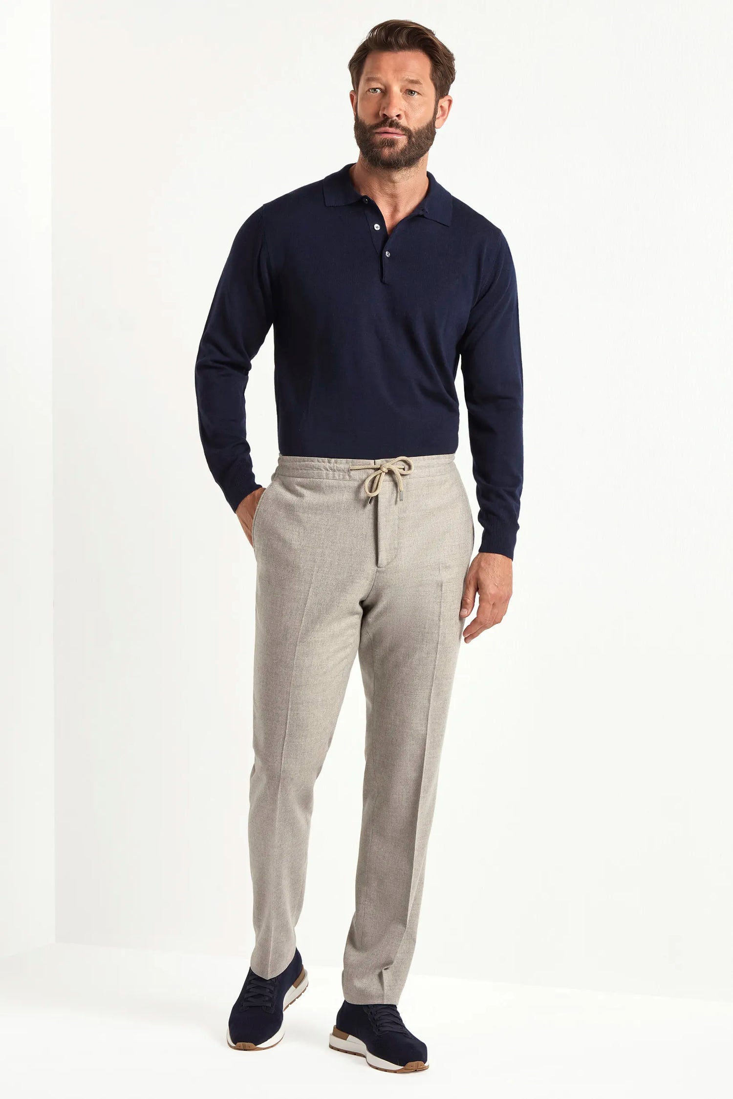 blue merino wool polo, italian style, made in italy, lightweight merino polo, 100% merino wool polo, luxury knit polo, elegant merino shirt, refined menswear polo, premium italian knitwear, smart casual polo, versatile layering polo, fine merino polo, tailored merino polo, breathable wool polo, soft merino knit polo, upscale polo shirt, italian craftsmanship polo, polished knit polo, classic blue merino polo, timeless italian knit