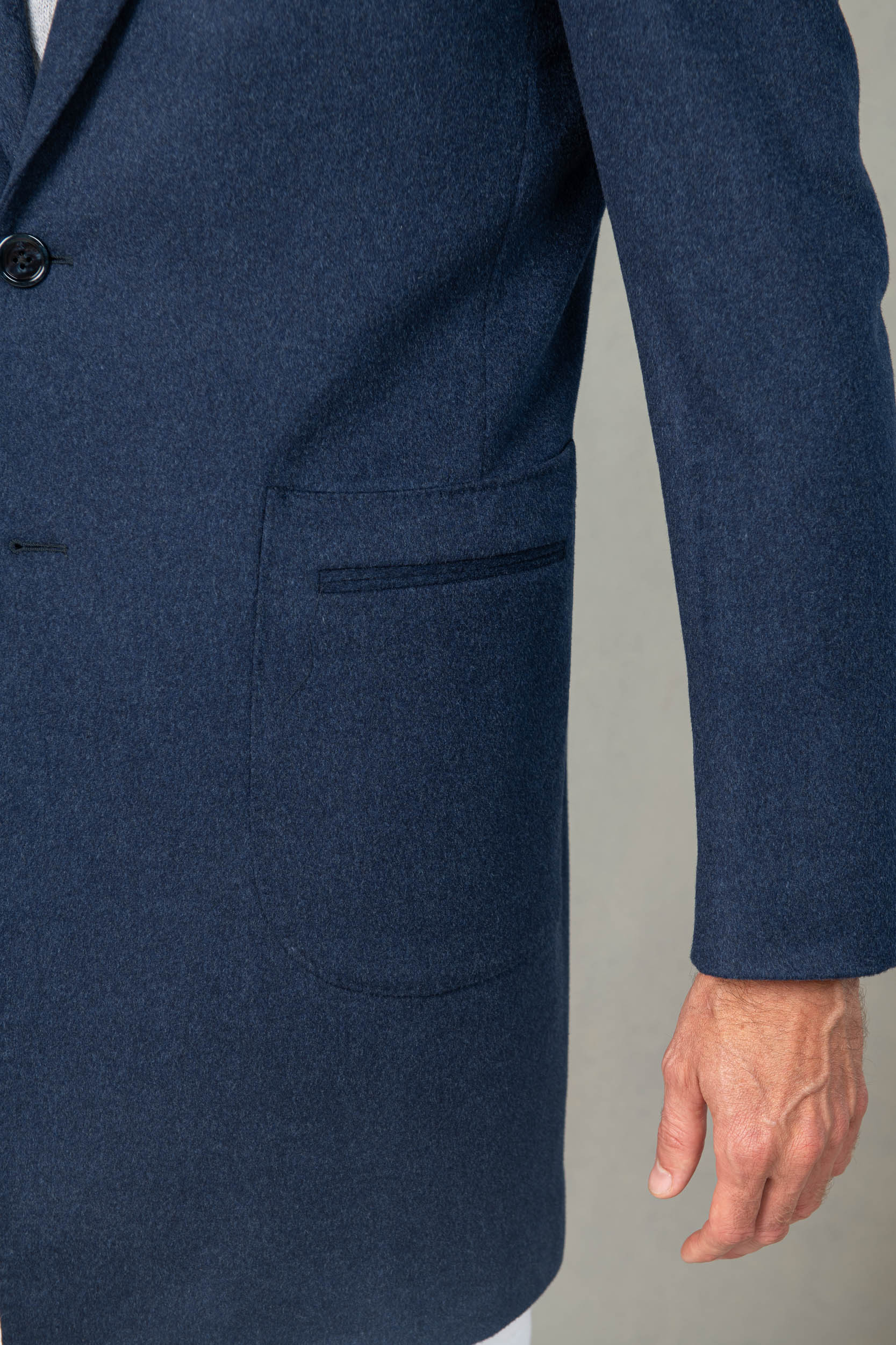 Manteau bleu en laine Loro Piana – Made in Italy