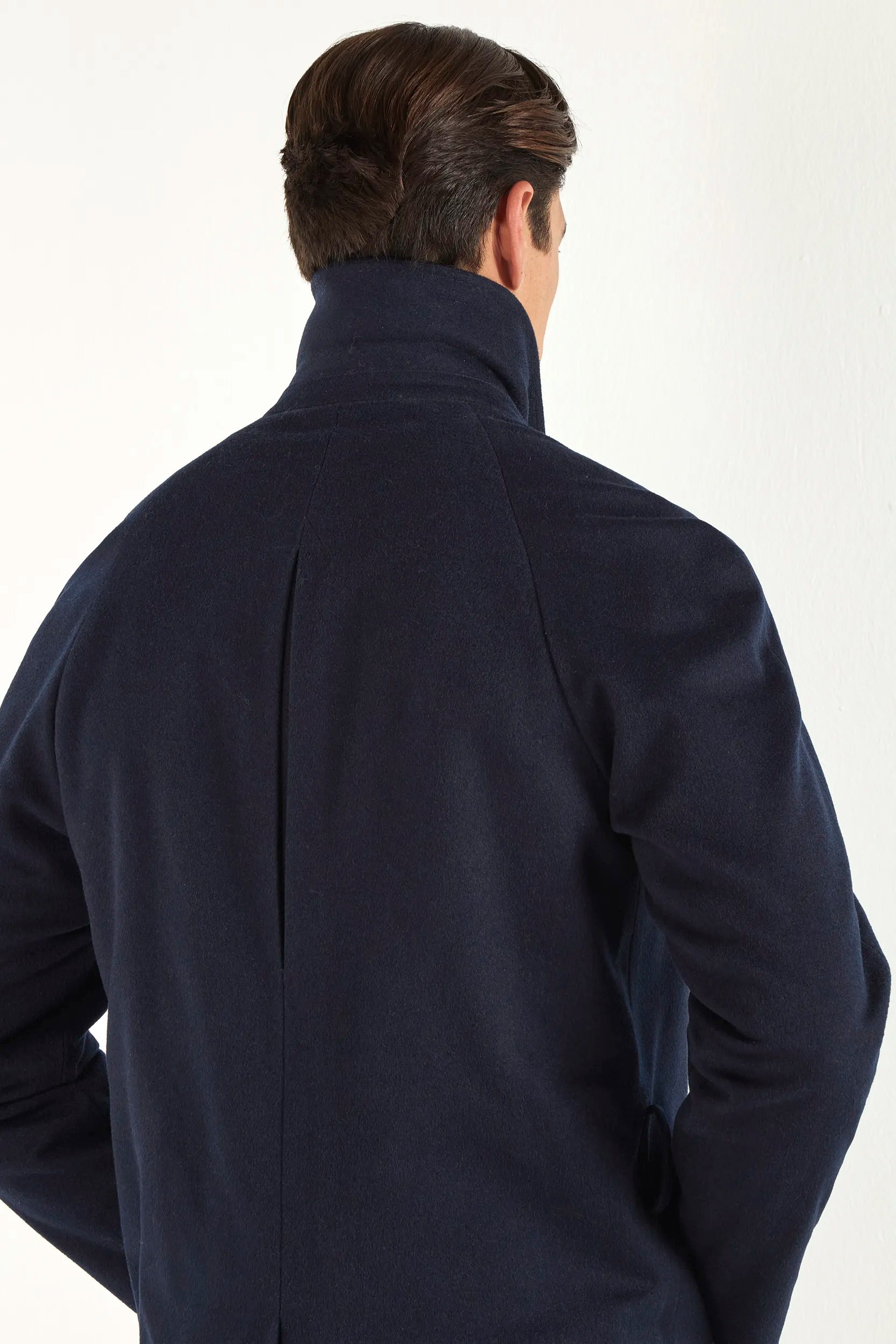 Blue Raglan coat in Loro Piana wool | Made in Italy | Pini Parma