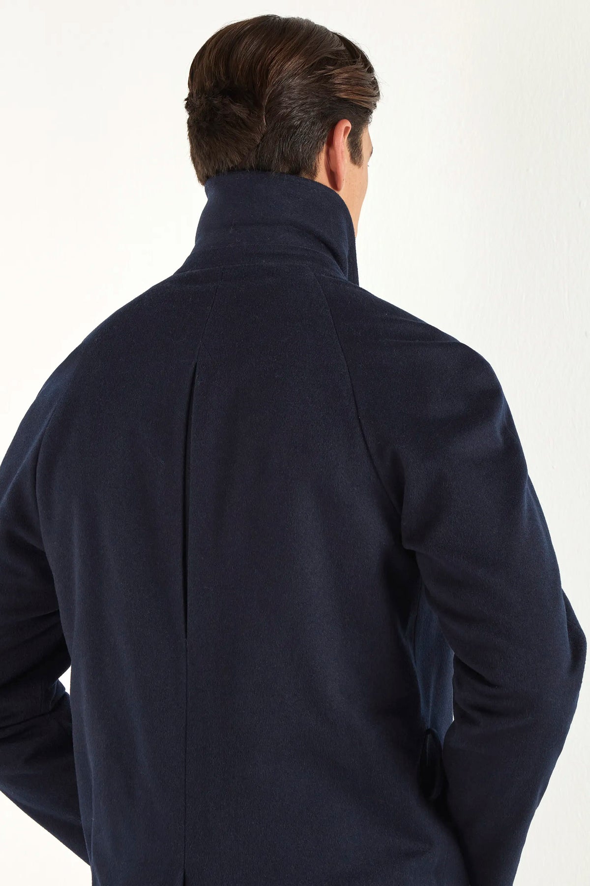 Blue Raglan coat in Loro Piana wool | Made in Italy | Pini Parma Blue Raglan coat in Loro Piana wool | Made in Italy | Pini Parma