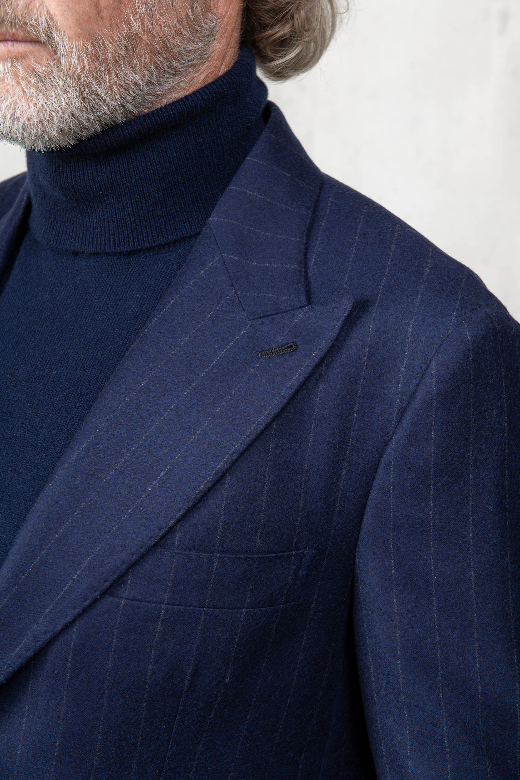 Blue striped flannel suit "Soragna Capsule Collection" - Made in Italy