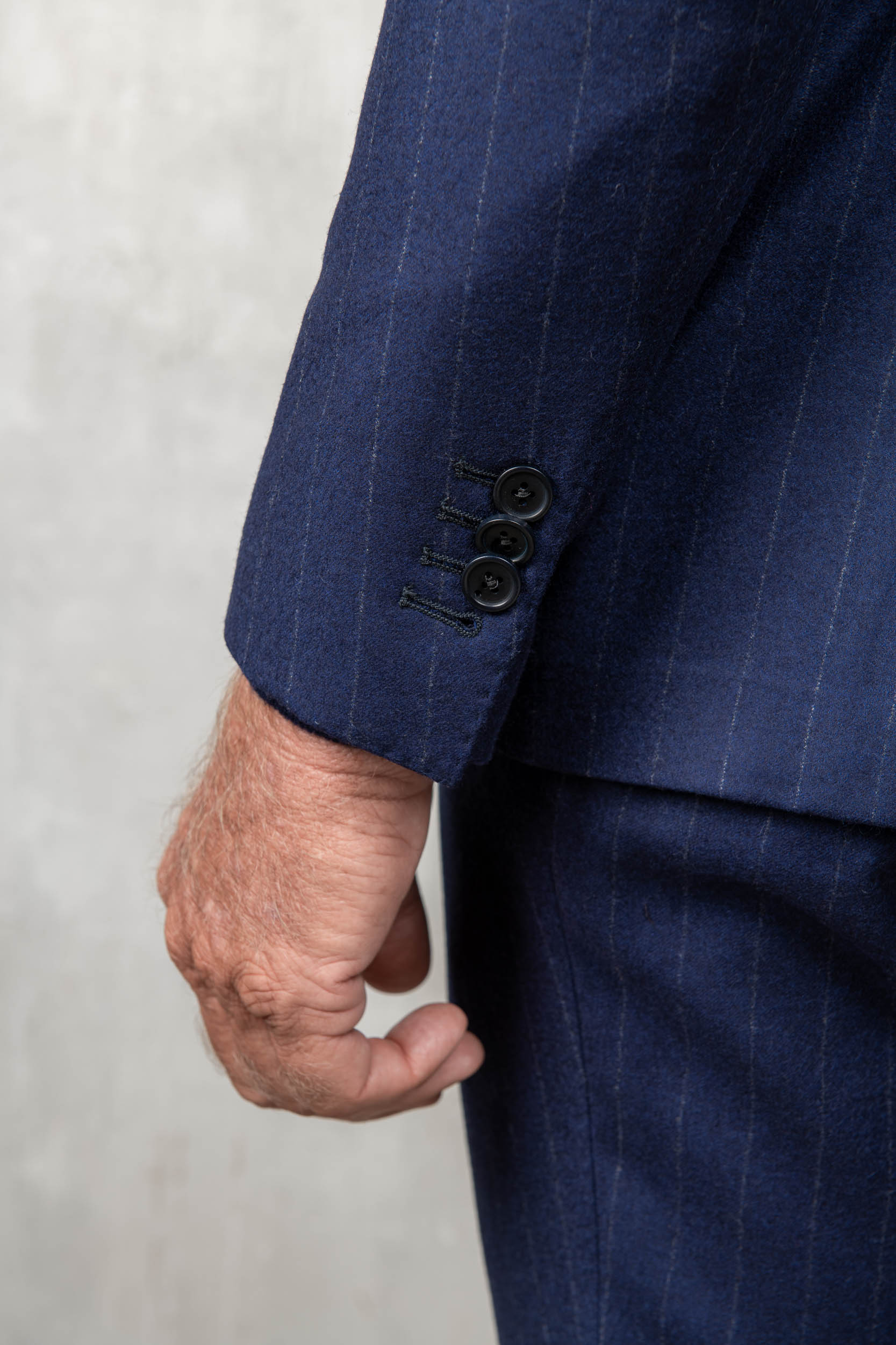 Blue striped flannel suit "Soragna Capsule Collection" - Made in Italy