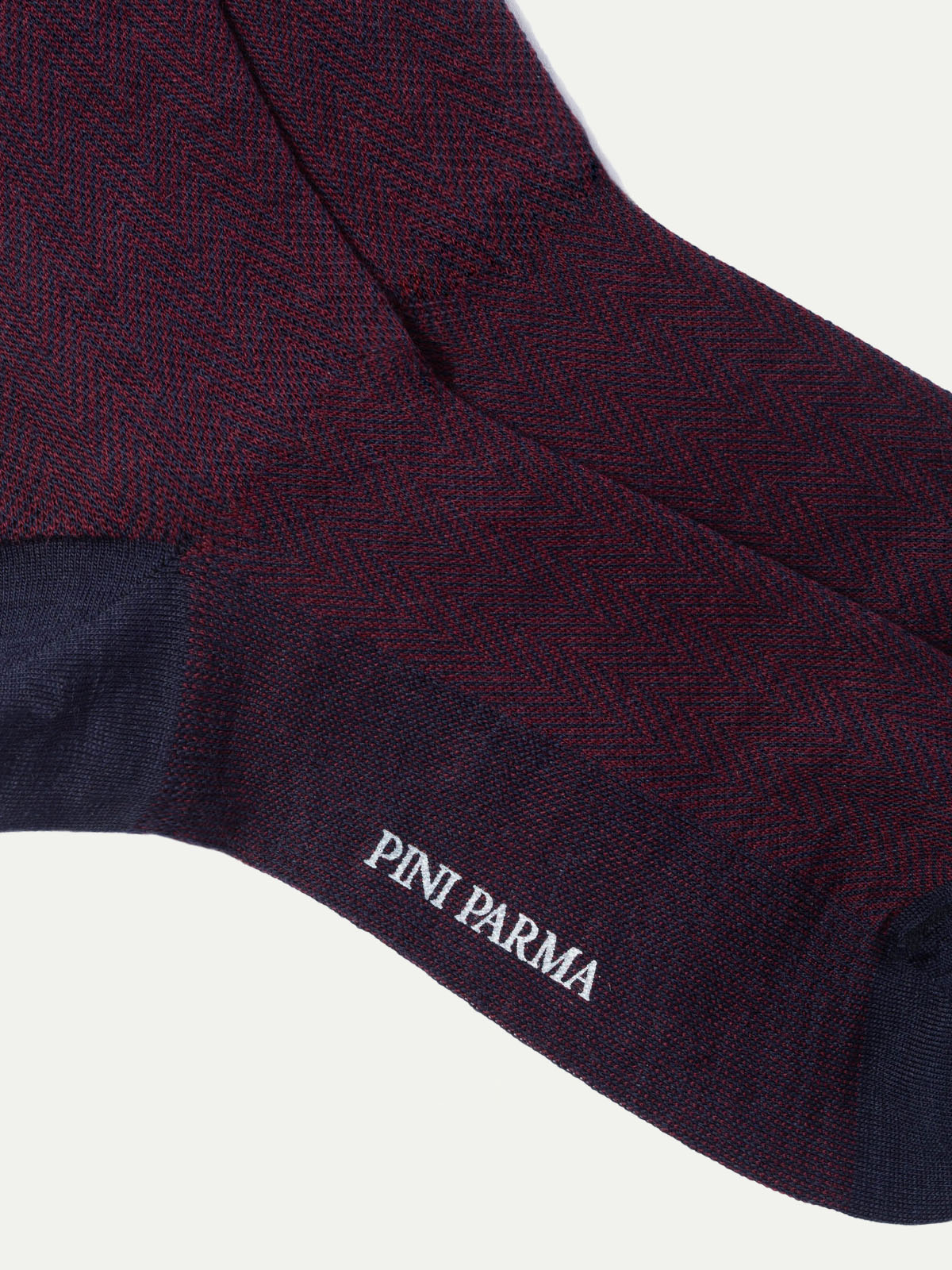 Chaussettes courtes bordeaux à chevrons - Made in Italy