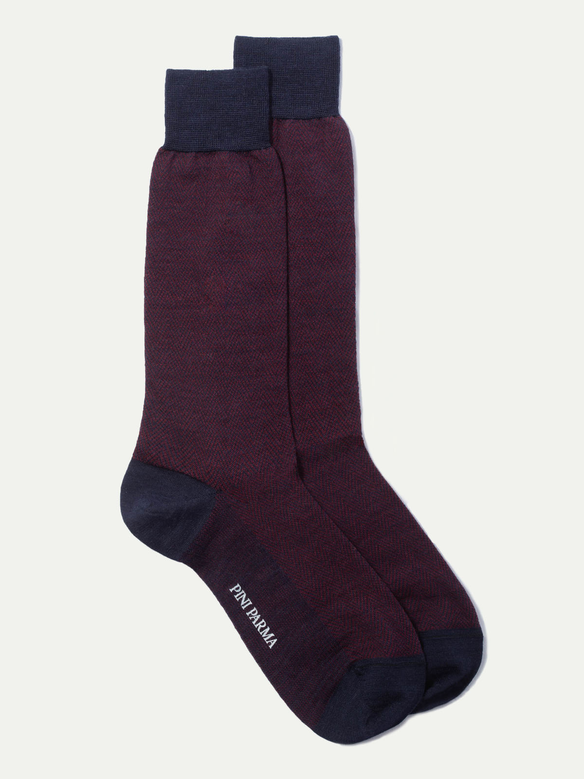Chaussettes courtes à chevrons bordeaux - Made in Italy