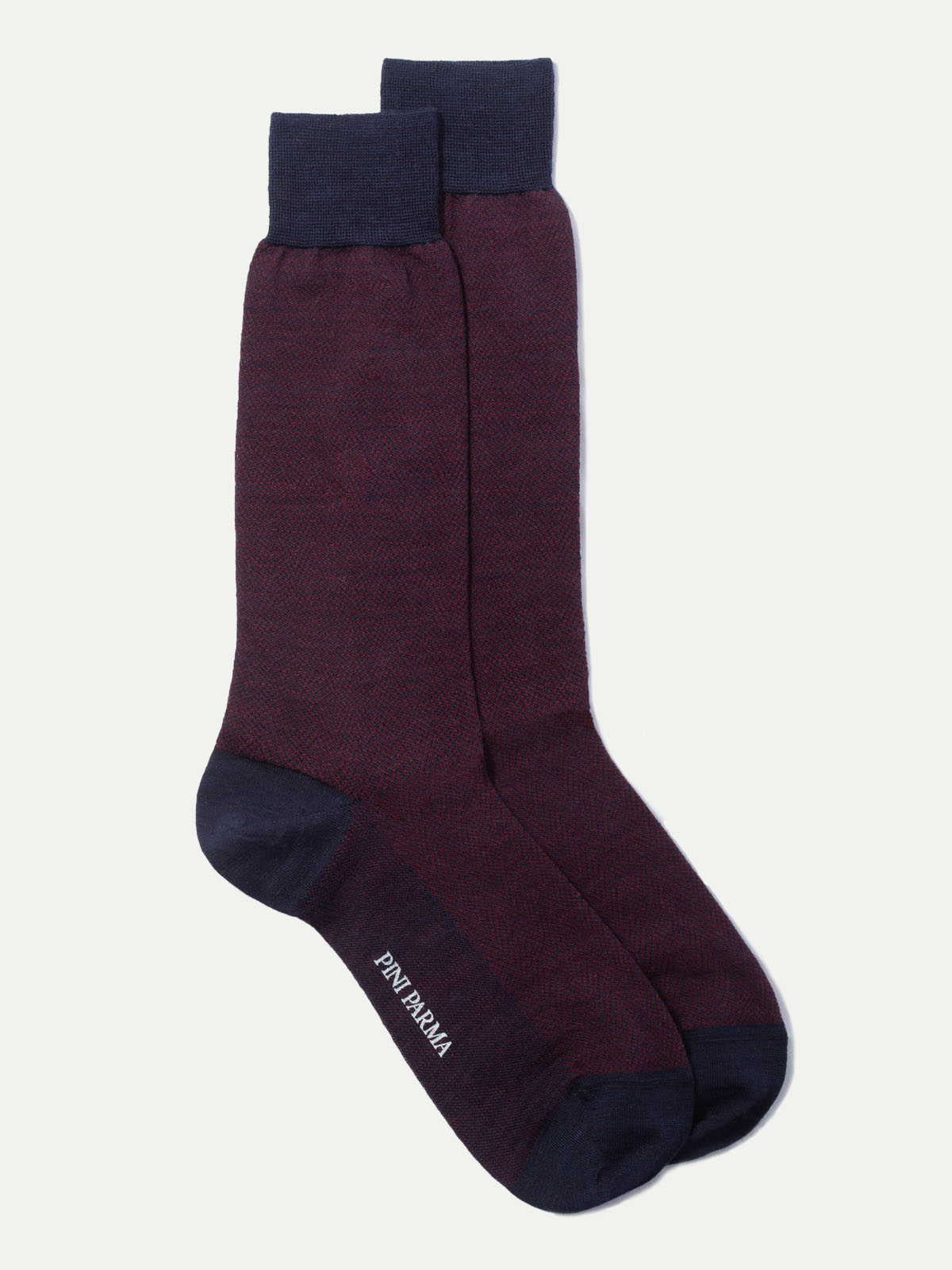 Chaussettes courtes bordeaux à chevrons - Made in Italy
