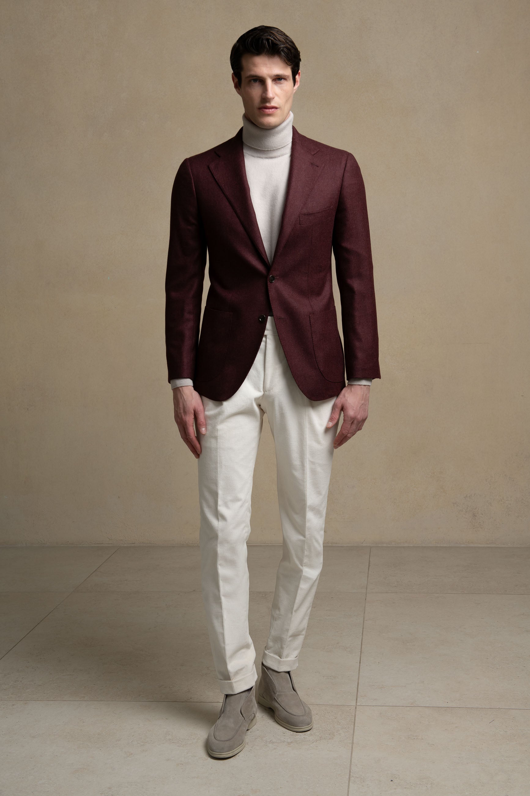Bordeaux jacket in wool and cashmere - Made in Italy