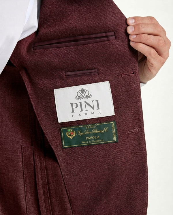 Giacca bordeaux in lana e cashmere - Made in Italy