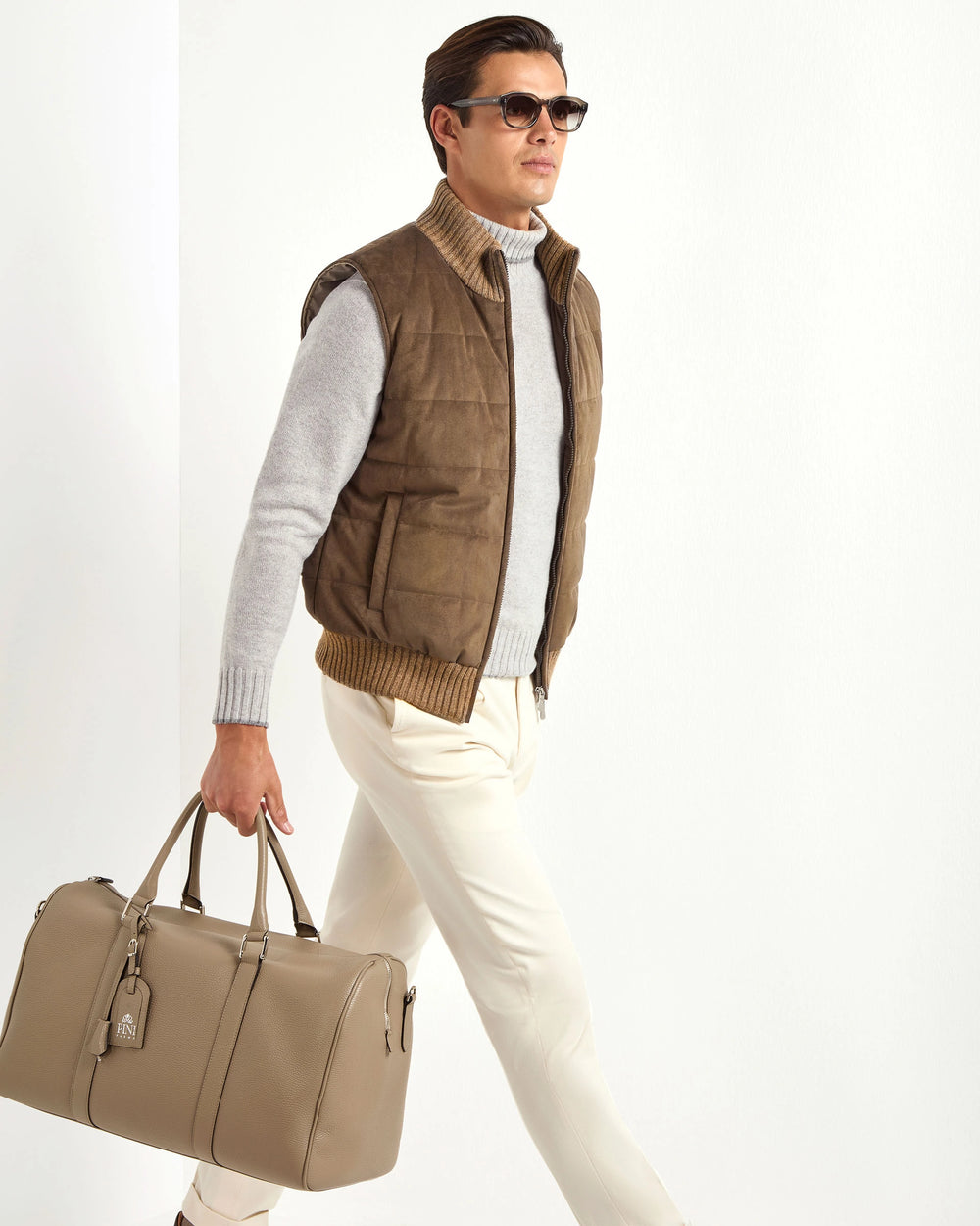 Gilet in alcantara marrone - Made in Italy