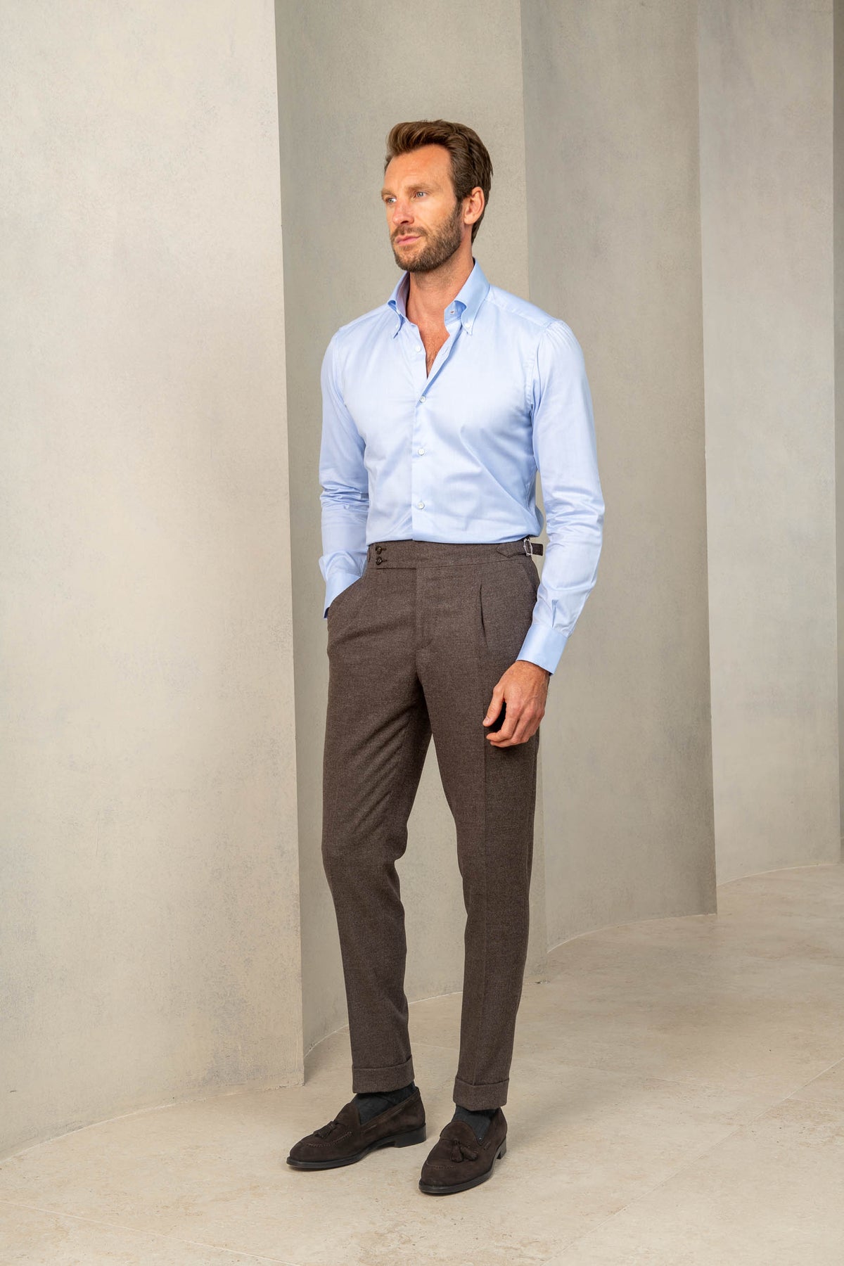 Brown Flannel Trousers "Soragna Capsule Collection" | Made in Italy ...