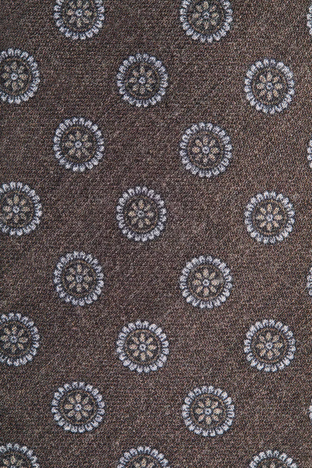 Men pini parma brown tie with floral details made in italy 