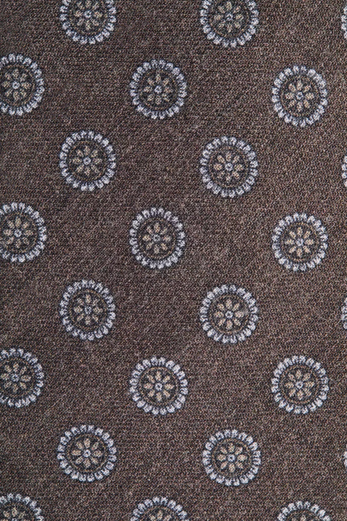 Men pini parma brown tie with floral details made in italy 