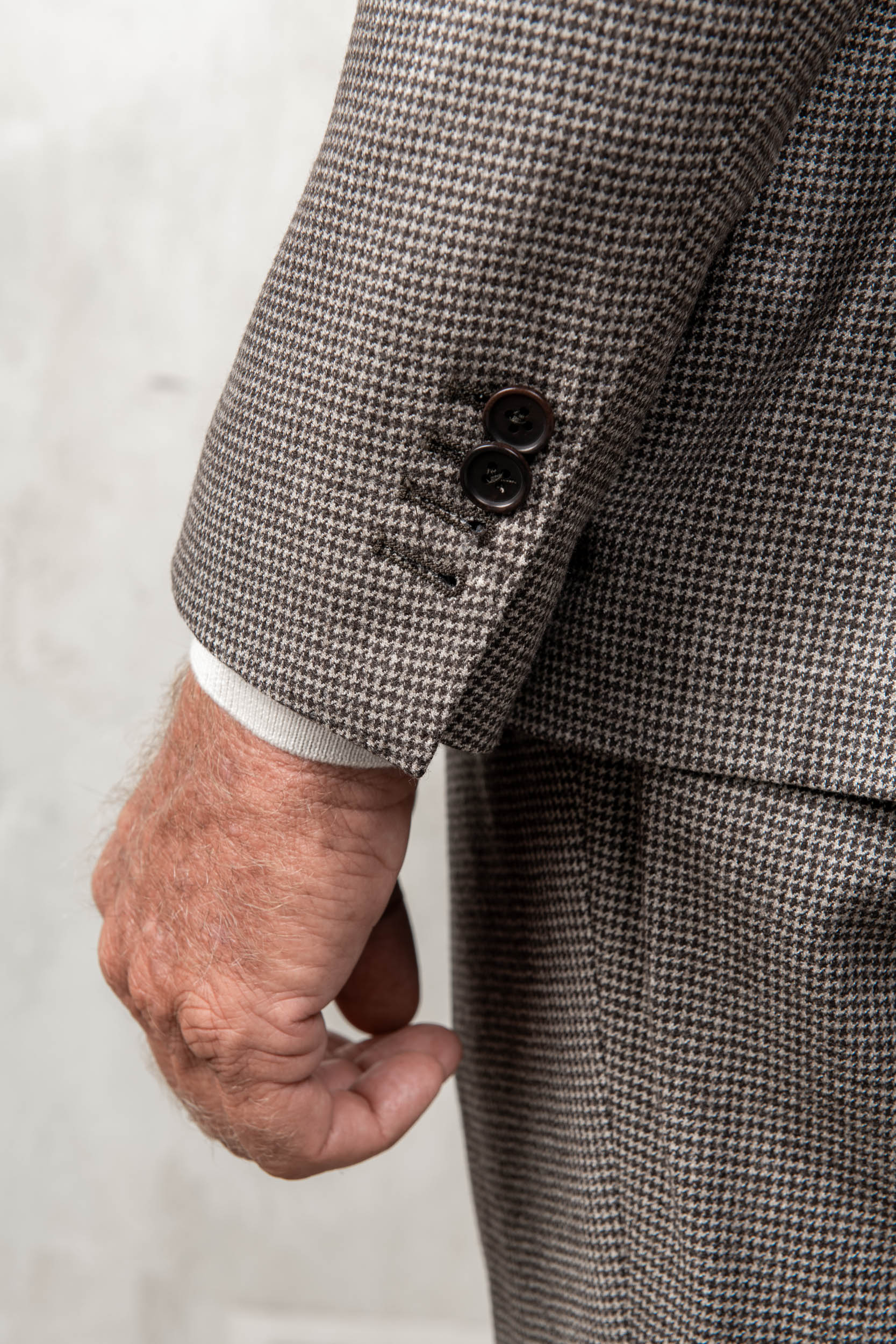 Brown houndstooth suit "Soragna Capsule Collection" - Made in Italy