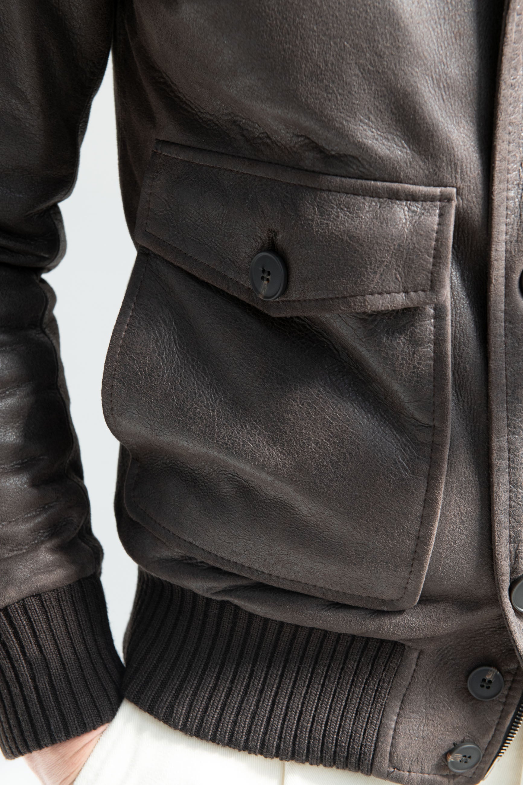 Brown suede bomber jacket | Made in Italy | Pini Parma