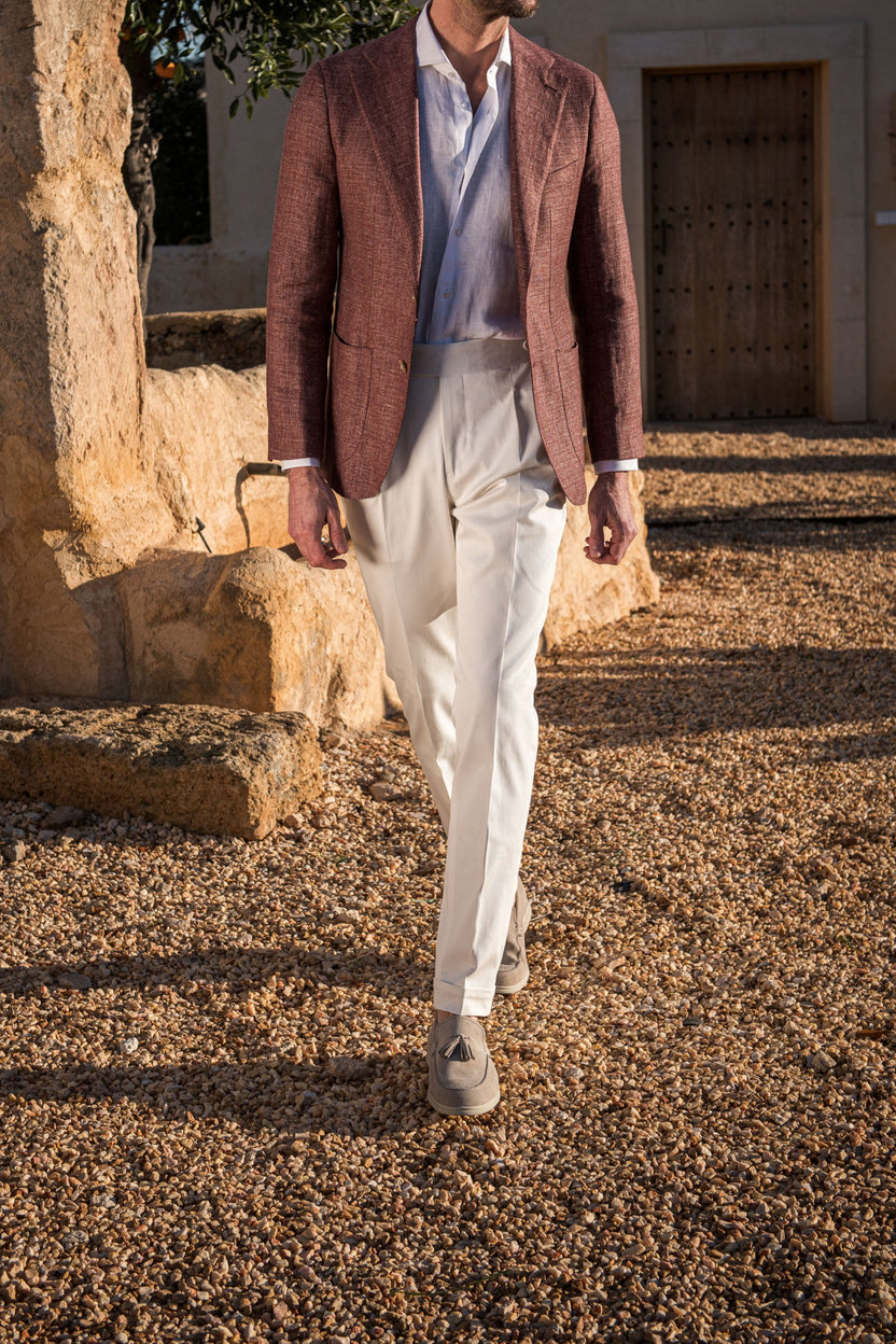 Burgundy linen jacket