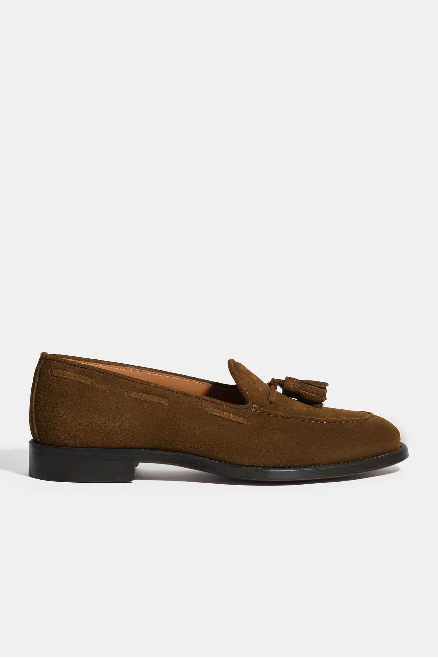 Mocassini con nappine in suede cognac - Made in Italy