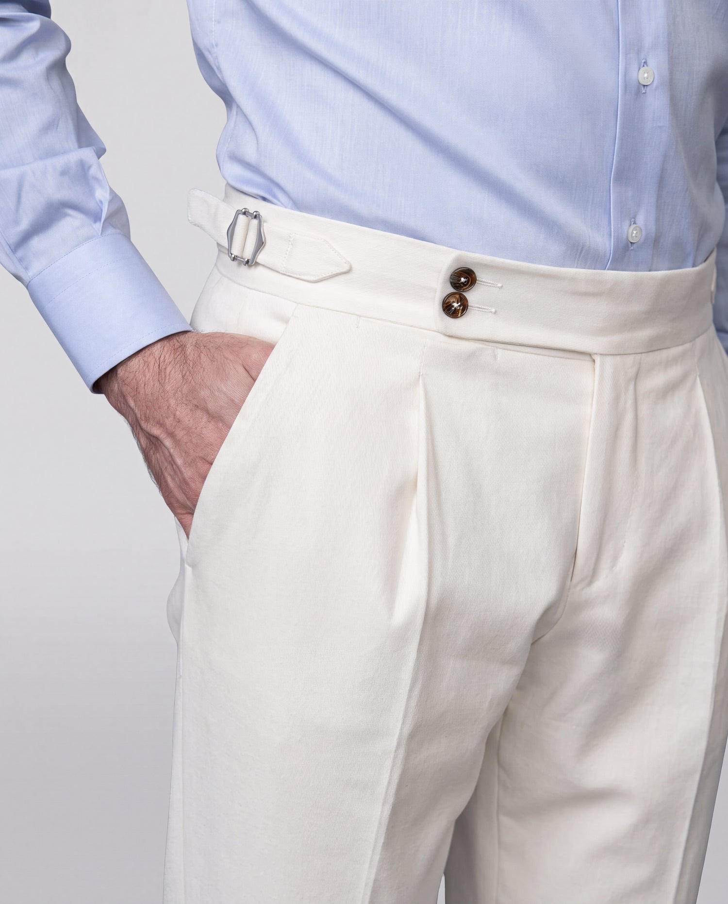 Pantaloni Soragna in cotone off-white - Made in Italy