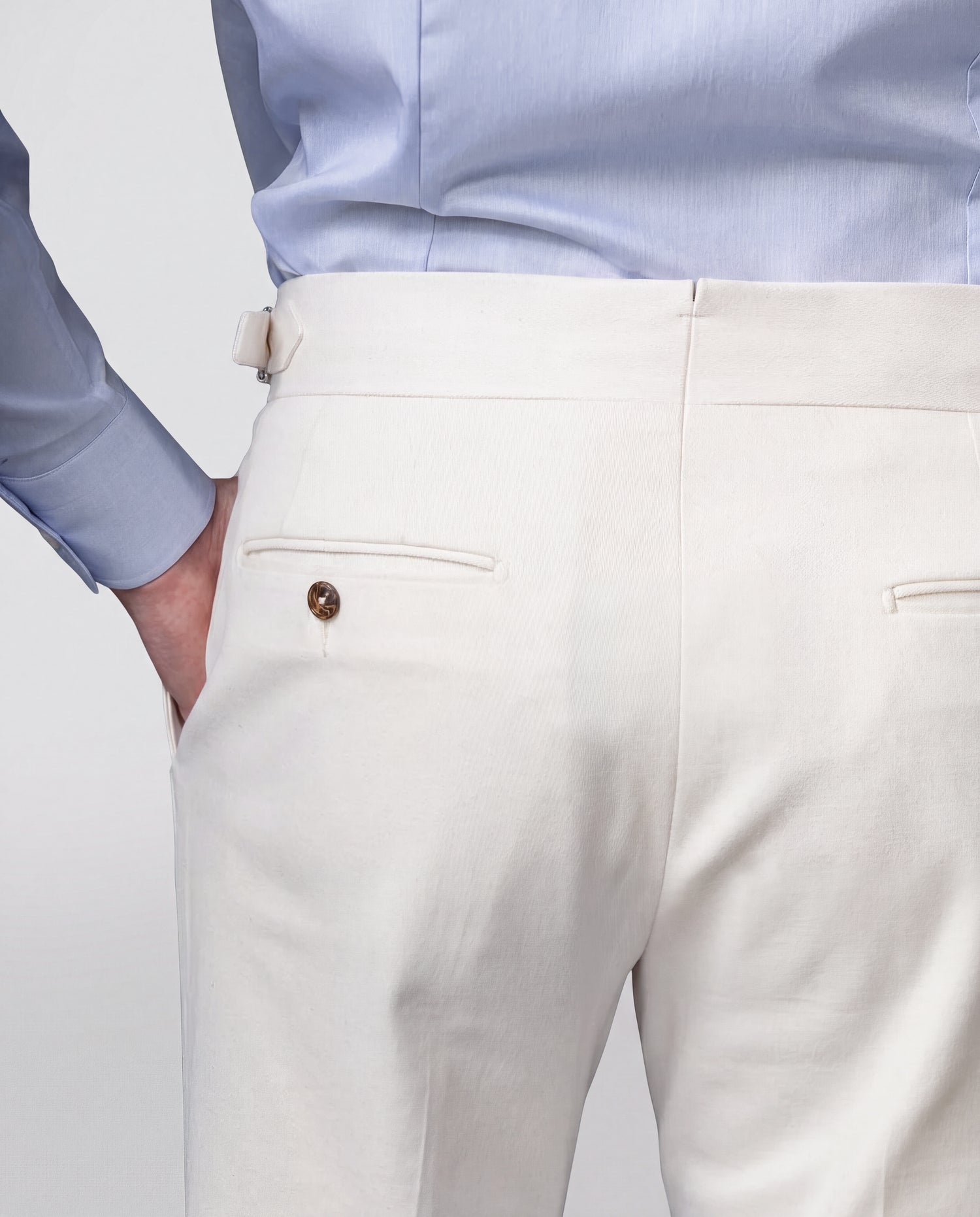 Pantaloni Soragna in cotone off-white - Made in Italy
