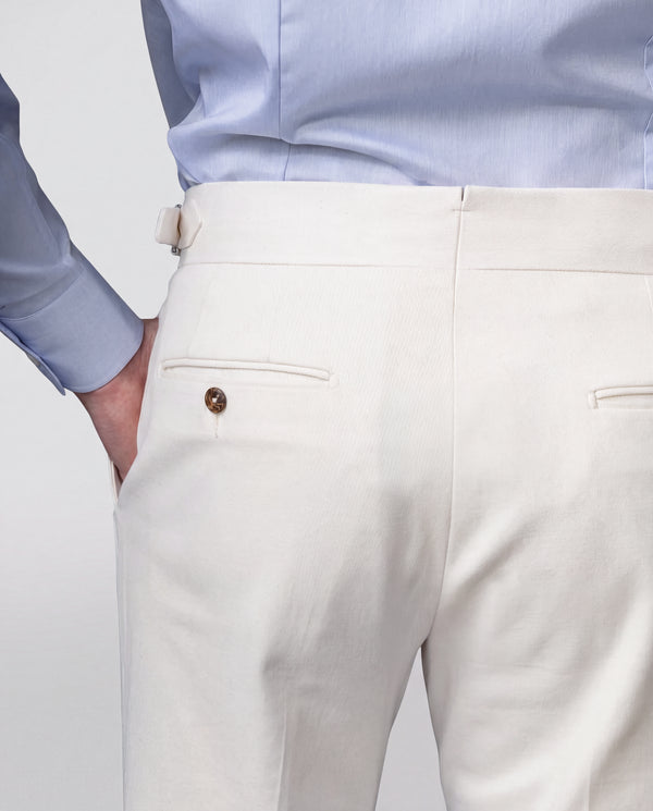 Pantaloni Soragna in cotone off-white - Made in Italy