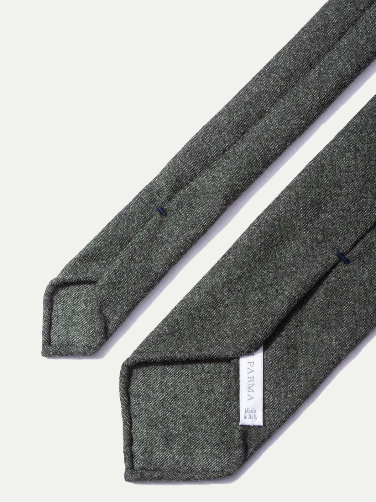 Dark green flannel tie - Hand Made In Italy