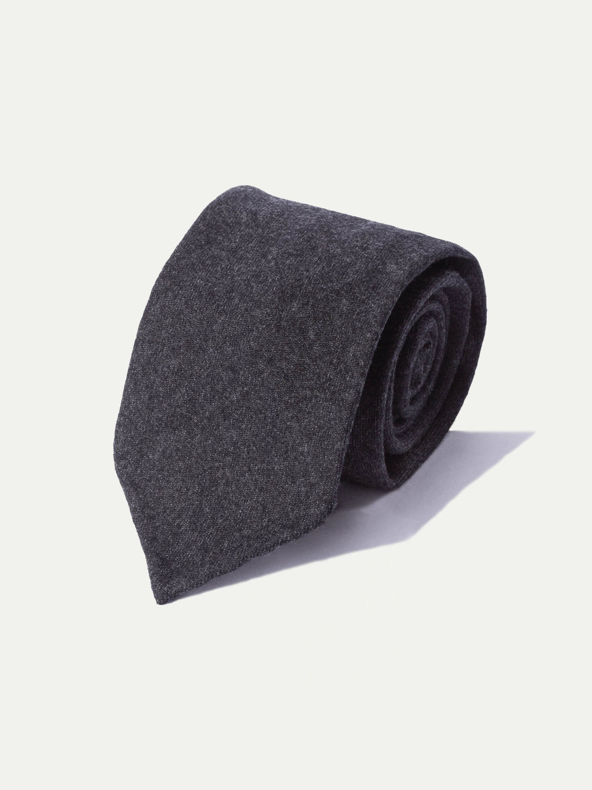 Cravate en flanelle gris foncé - Fabriquée à la main en Italie