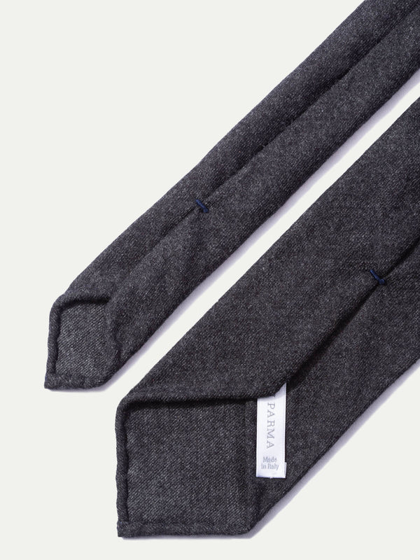 Dark grey flannel tie - Made In Italy