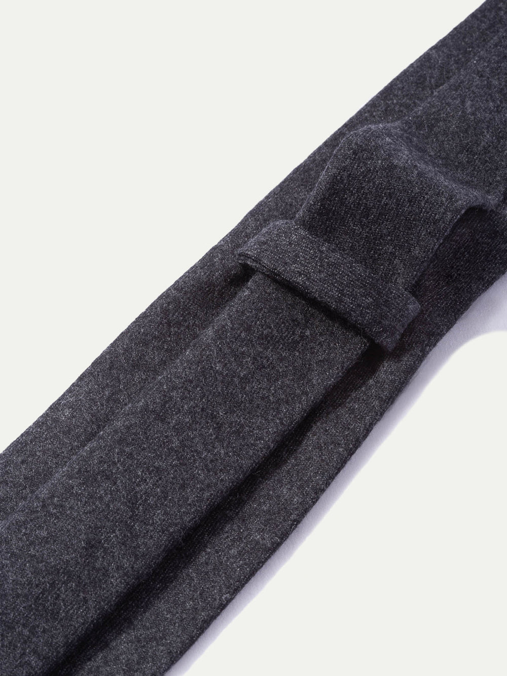 Dark grey flannel tie - Made In Italy