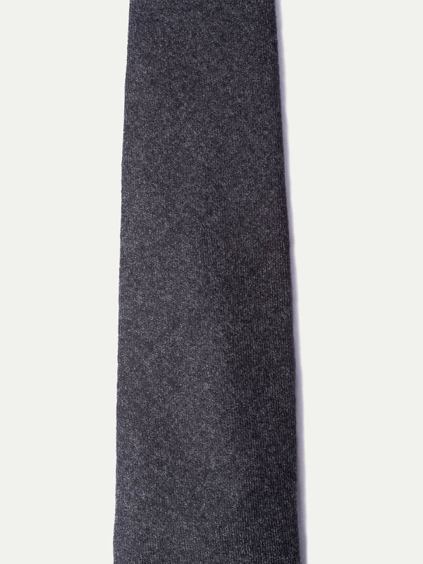 Dark grey flannel tie - Made In Italy