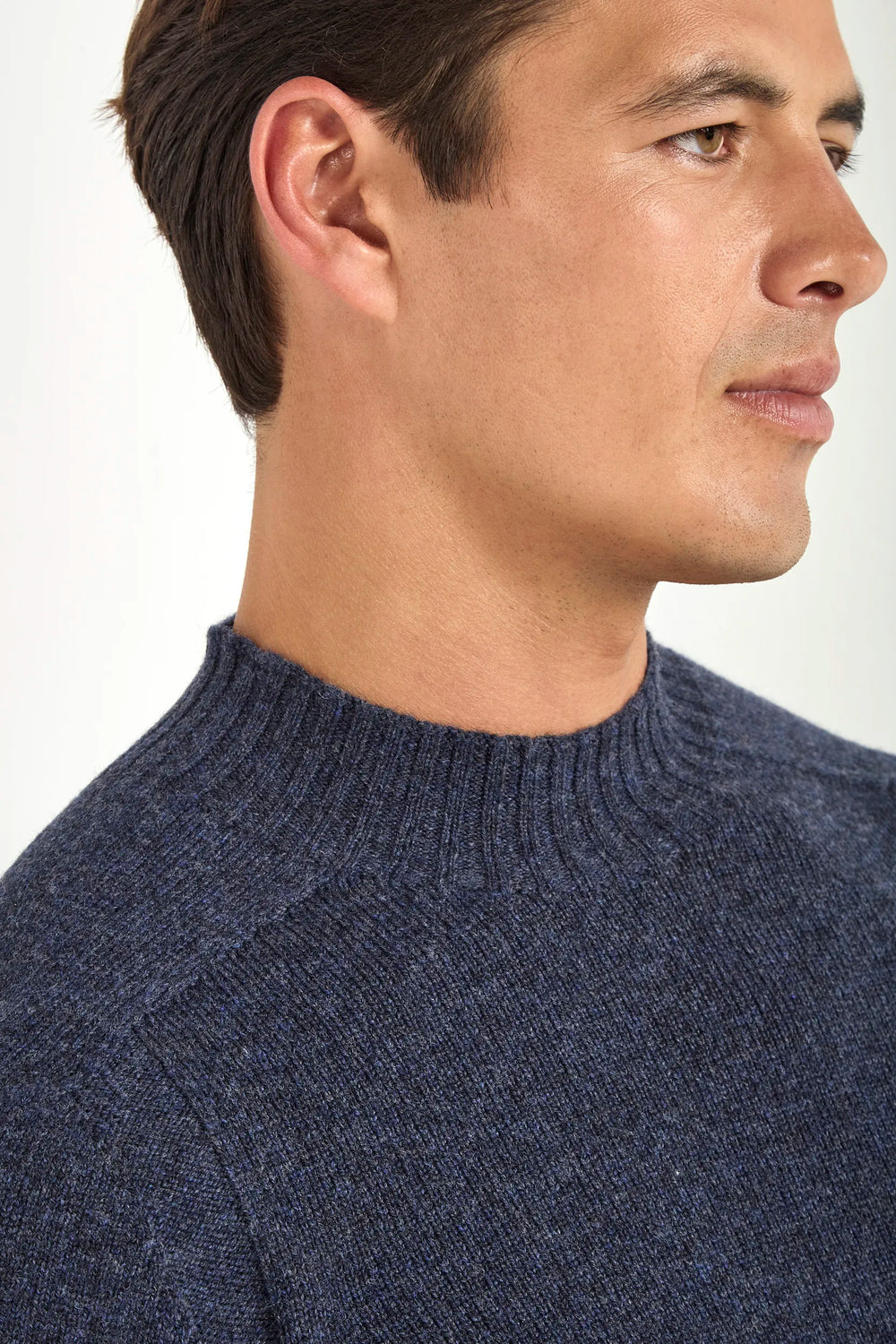 Denim blue mock neck - Made in Italy