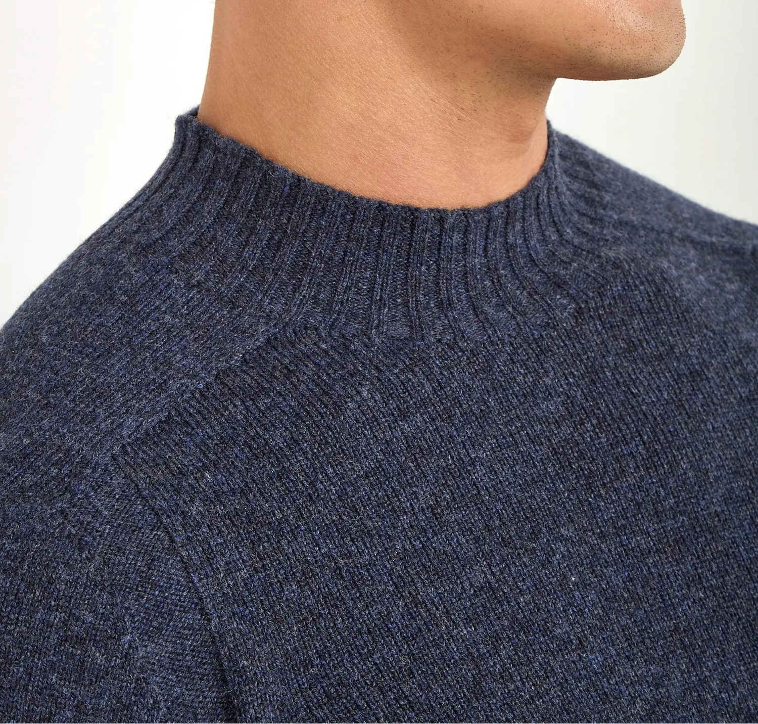Pini Parma men made in italy denim blue mock neck