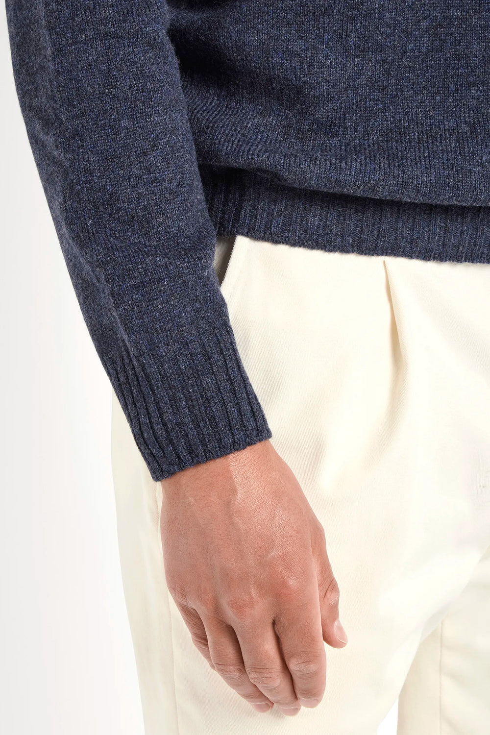 Denim blue mock neck - Made in Italy