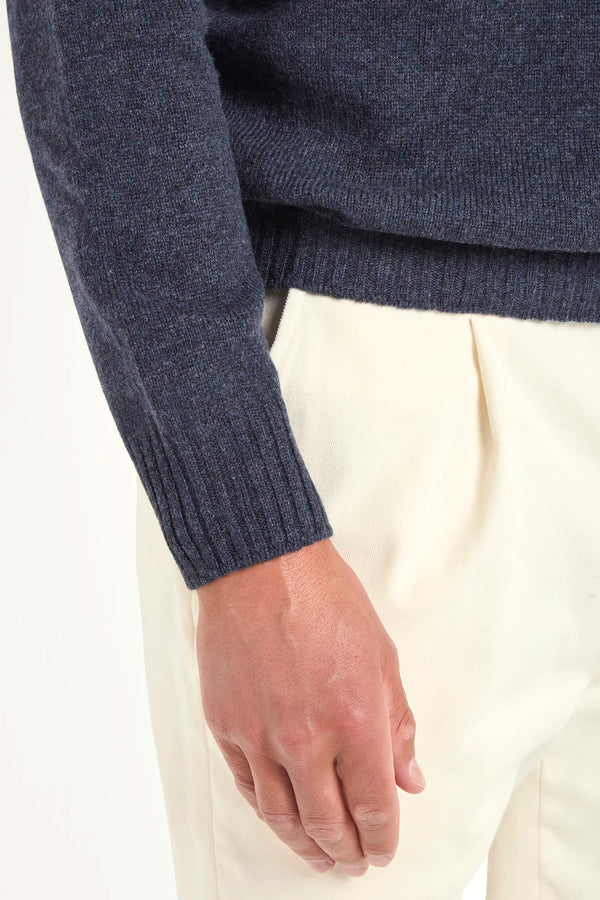 Denim blue mock neck - Made in Italy
